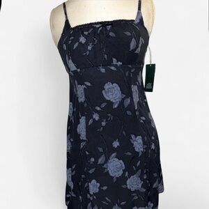 Wild Fable Black and Blue Floral Mini Dress